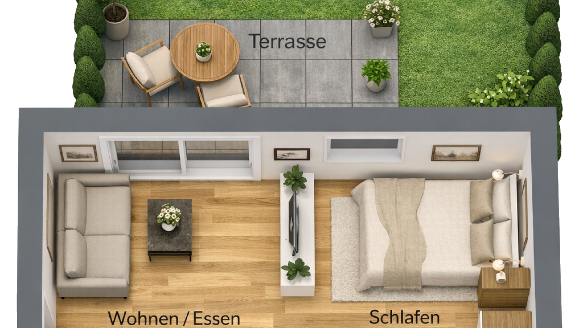 Grundriss Whg 4 mit 1 Zimmer