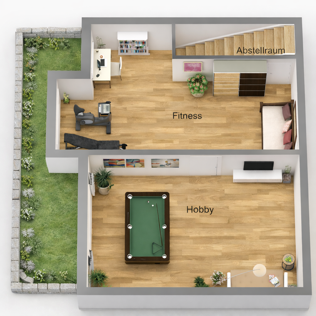 Grundriss Untergeschoss mit Tiefhof